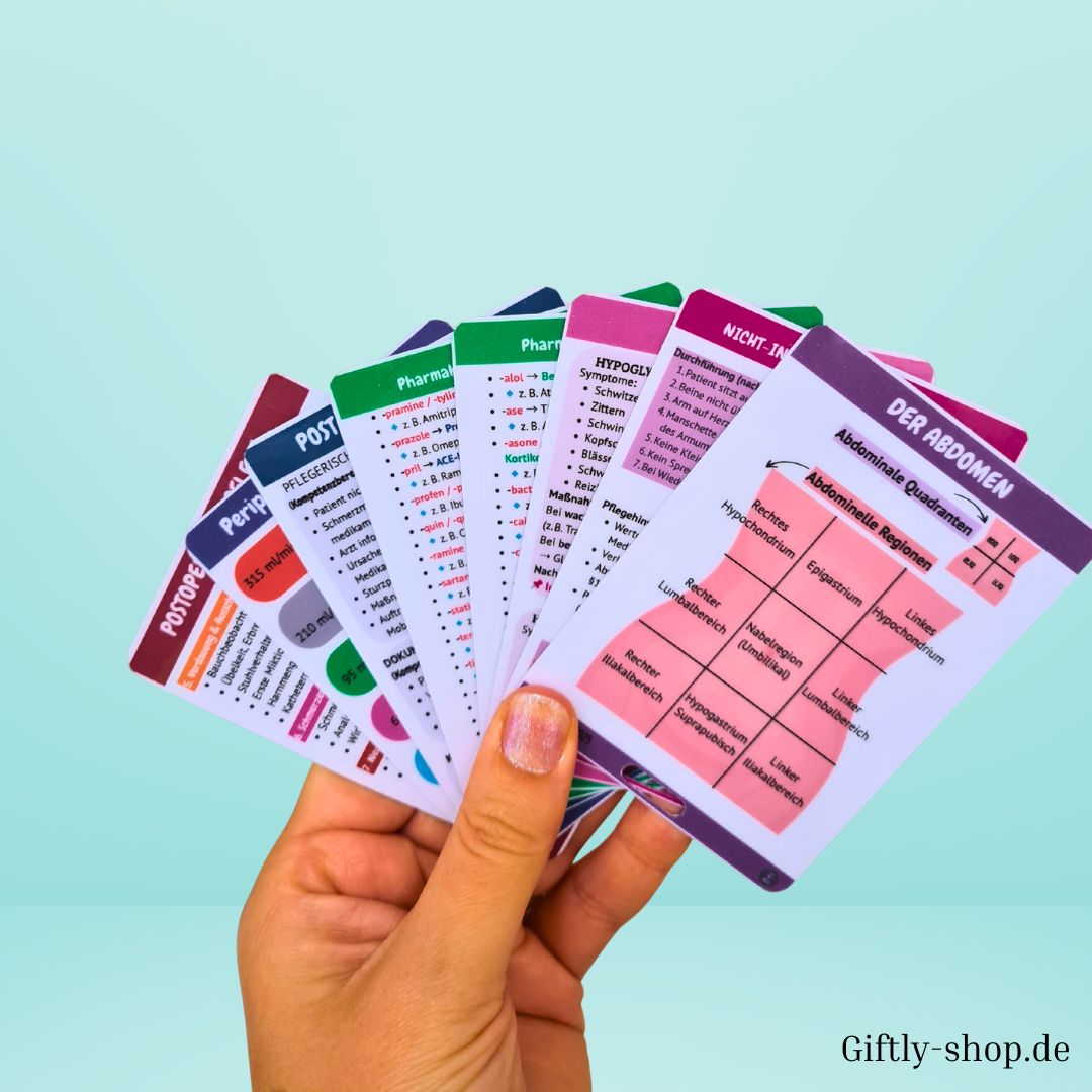 Pflegewissen to go – 8 Karten für Kittel & Klinikalltag