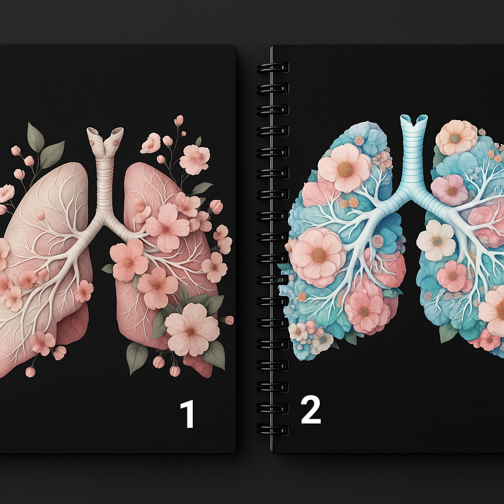 Personalisiertes Notizbuch mit medizinischem Design Lunge