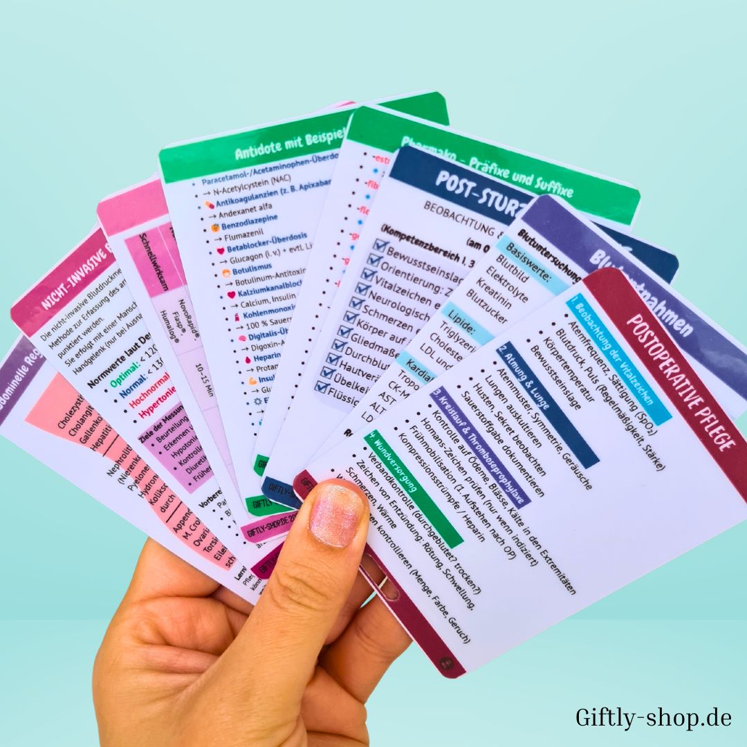 Pflegewissen to go – 8 Karten für Kittel & Klinikalltag