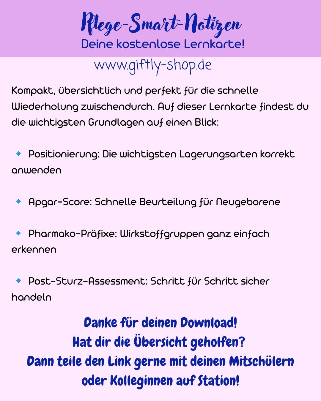 Kostenlose Lernkarte pdf