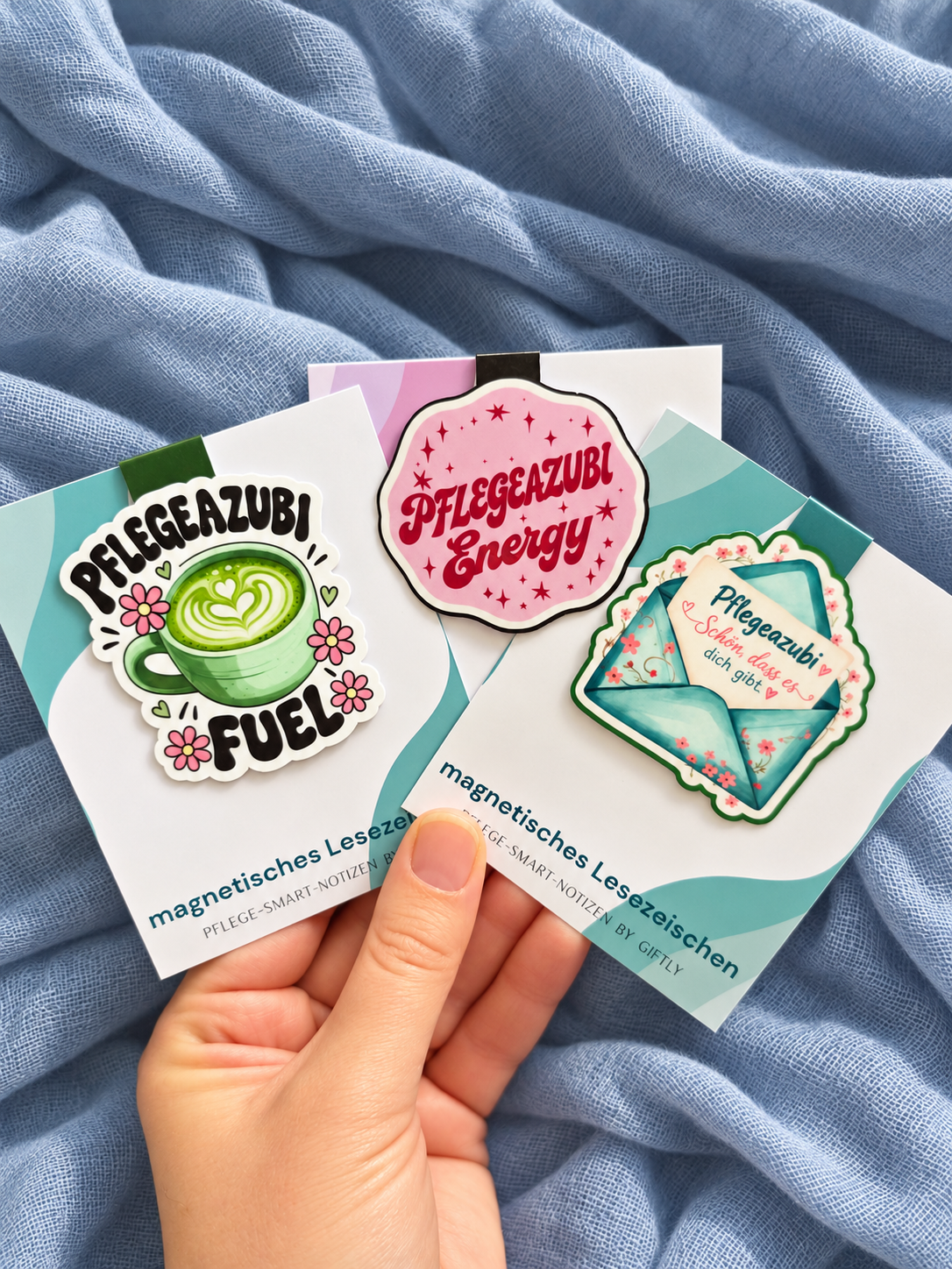Magnetisches Lesezeichen für Pflegeazubis – handgemacht