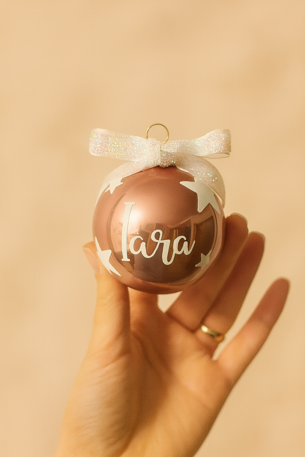 🎄 Personalisierte Glaskugel – in 2 traumhaften Farben