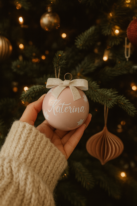 🎄 Personalisierte Glaskugel – in 2 traumhaften Farben