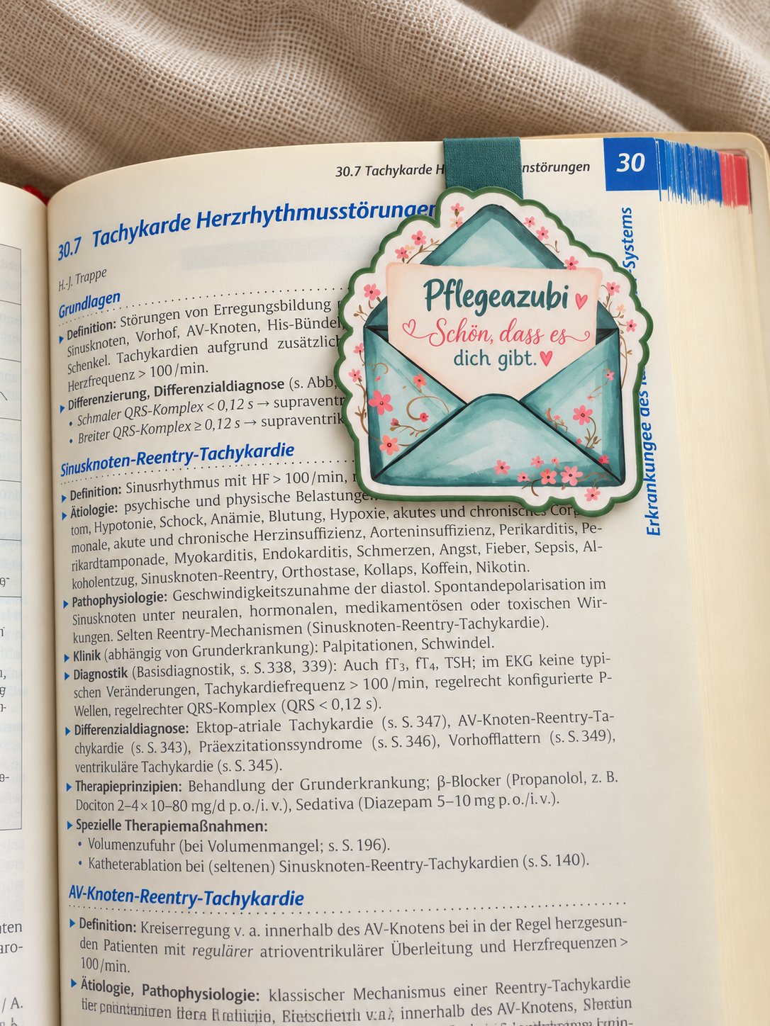 Magnetisches Lesezeichen für Pflegeazubis – handgemacht